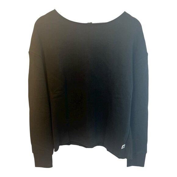 Fundamental Performance Women’s Eastside Crew Neck Sweatshirt L Black Raw Hem - Picture 2 of 9